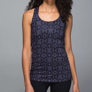 Lululemon Cool Racerback Mini Prisma Tank Top In Purple And Black Size 6